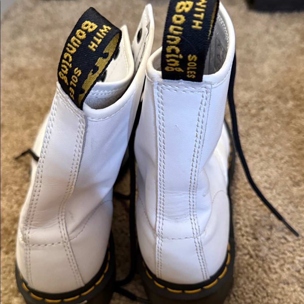 Dr. Martens White Combat Boots - Picture 2 of 3